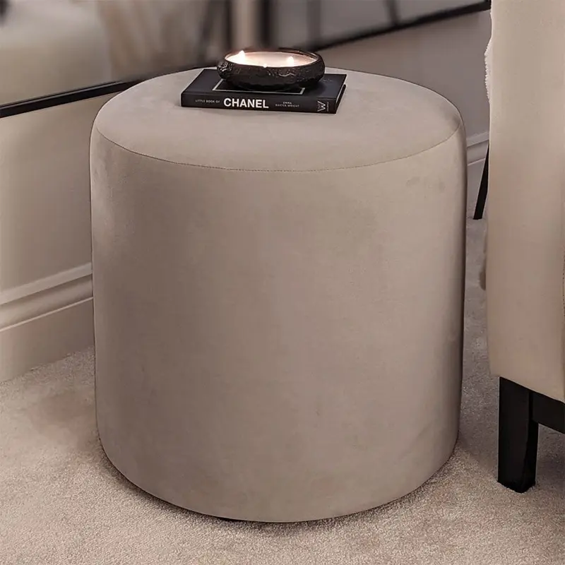 Mink Velvet Round Stool