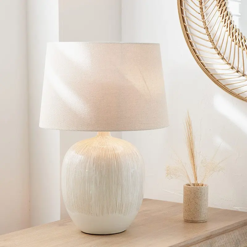 Opulence Cream Textured Ceramic Table Lamp