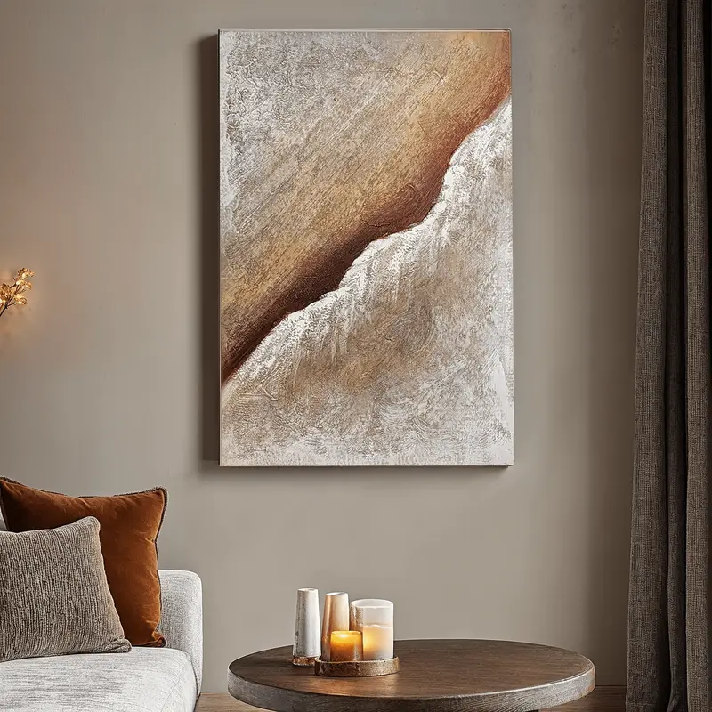 Sanctuary Neutral Textured Abstract Canvas Wall Art