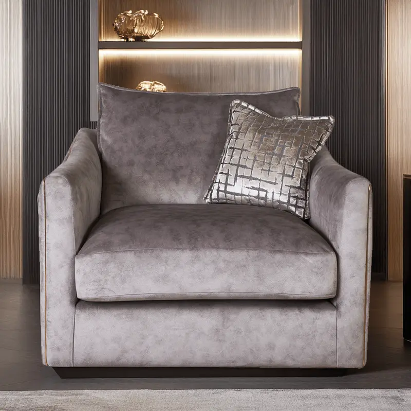 Sophia Pewter Velvet Armchair