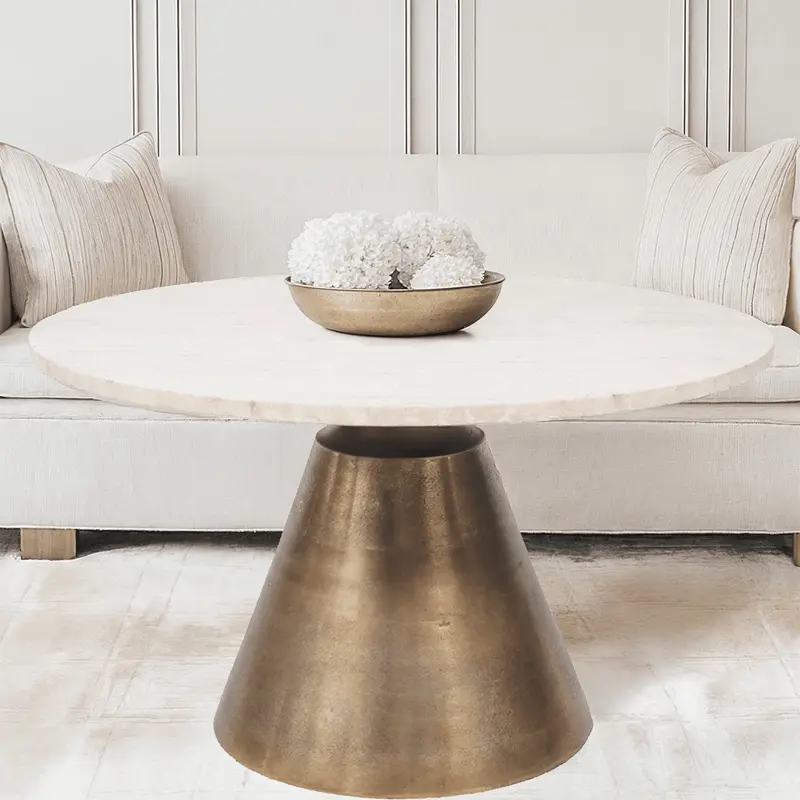 Valiona Large Gold & Marble Coffee Table