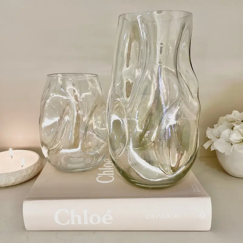 Arina Decorative Iridescent Glass Abstract Vase