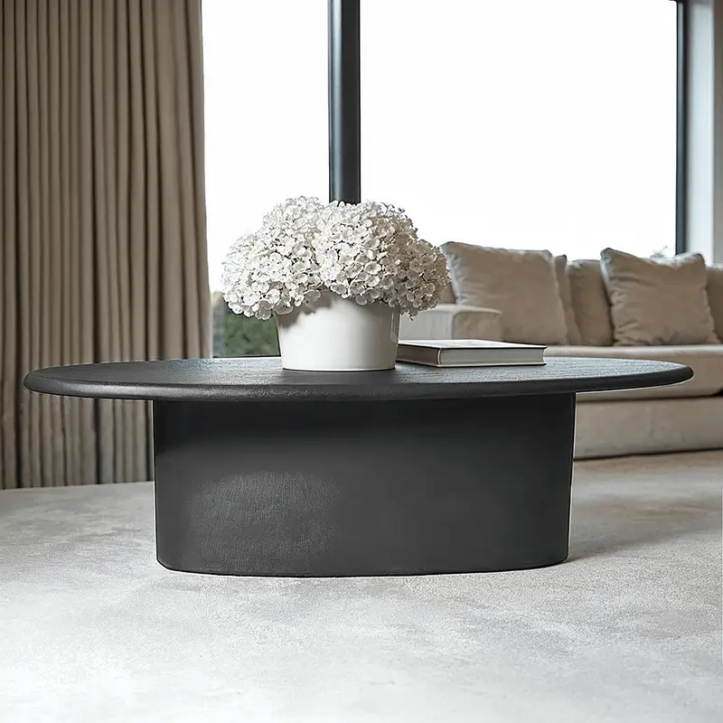 Belle Black Oval Coffee Table