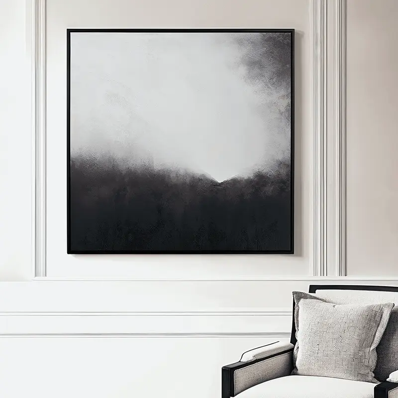 Bethany Monochrome Framed Square Canvas Wall Art