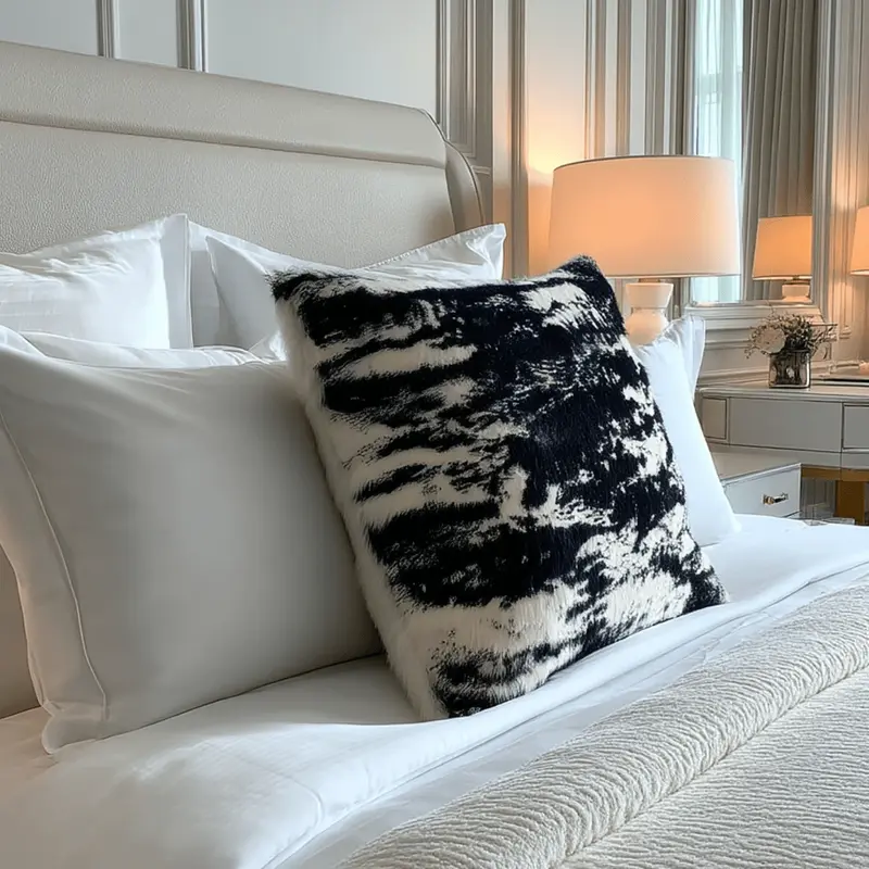 Comallo Faux Monochrome Neutral Two-Toned Cushion - 43x43cm