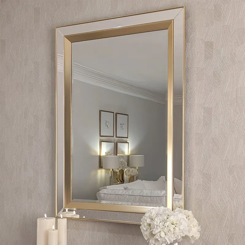 Eloise Gold Framed Rectangular Wall Mirror