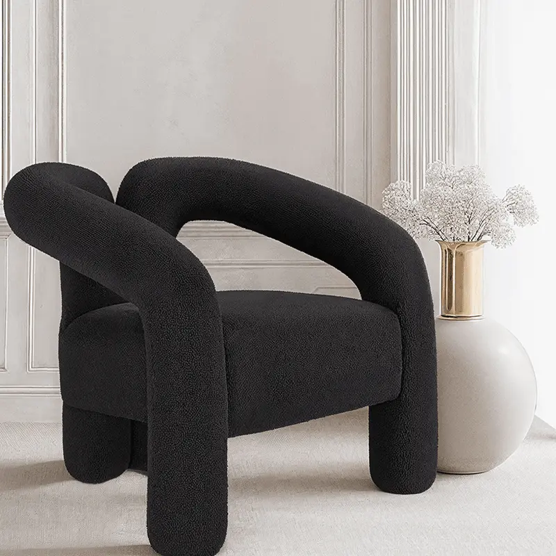 Houston Black Curved Accent Chair