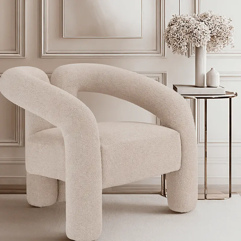 Houston Cream Curved Accent Chair