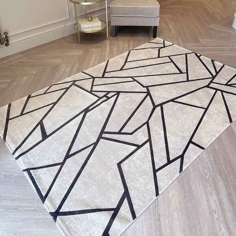 In Stock - Romy Taupe & Chestnut Abstract Patterned Rug - 160 x 230cm