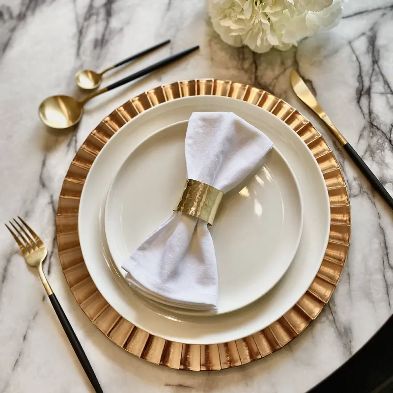 Juliet Gold Ribbed Edge Charger Plate