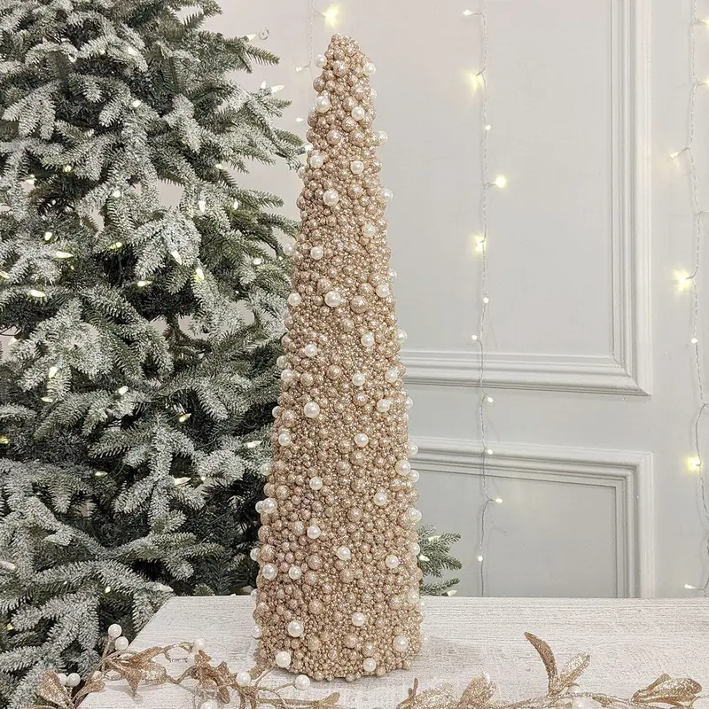 Large Gold Beaded Tree Decorative Ornament