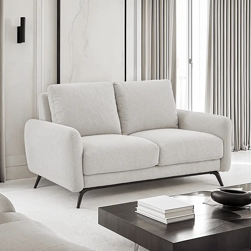 Lucinda Oatmeal Textured Fabric 2 Seater Sofa