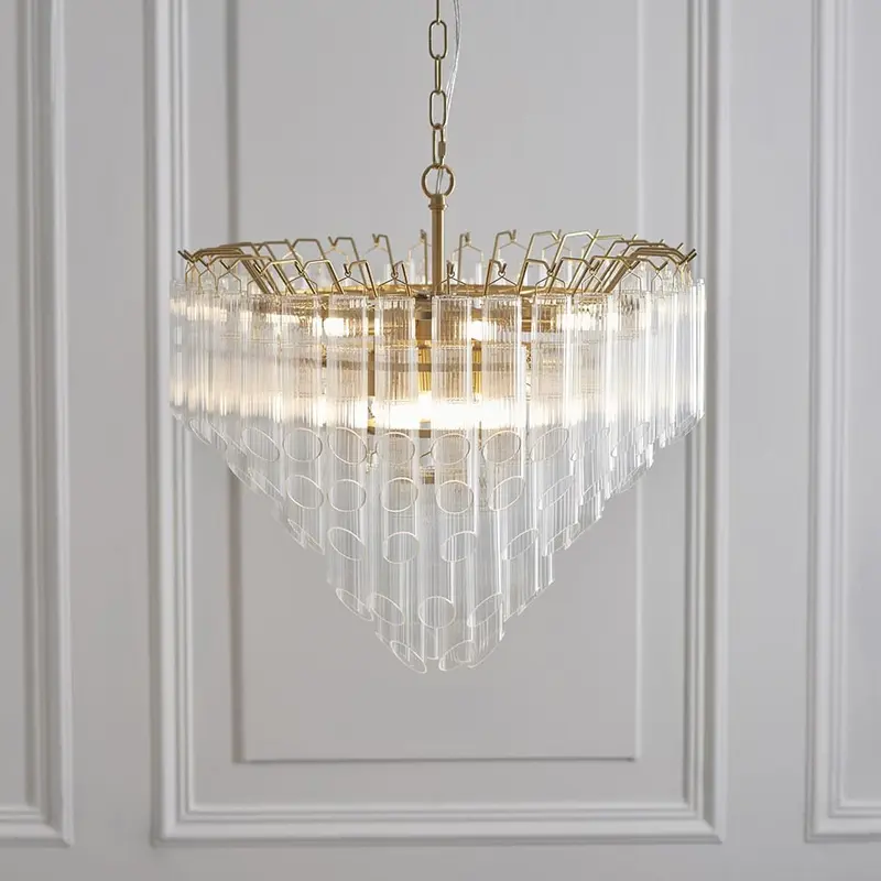 Maisie Luxury Gold & Glass 12 Light Pendant Ceiling Light