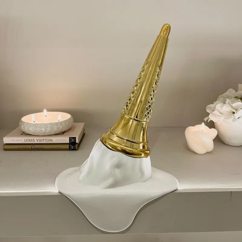 Sundae White & Gold Decorative Melting Ice Cream Ornament