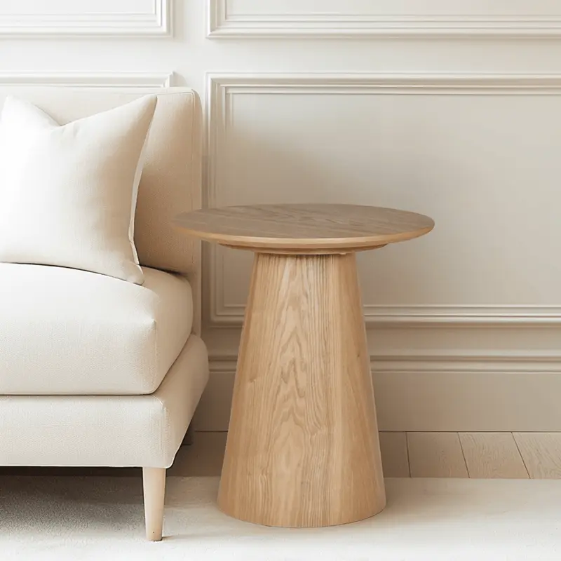 Tessa Oak Veneer Round Side Table