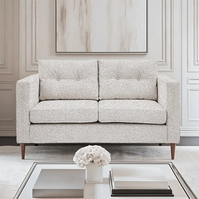 Tilly Grey Textured 2 Seater Buttoned Back Sofa