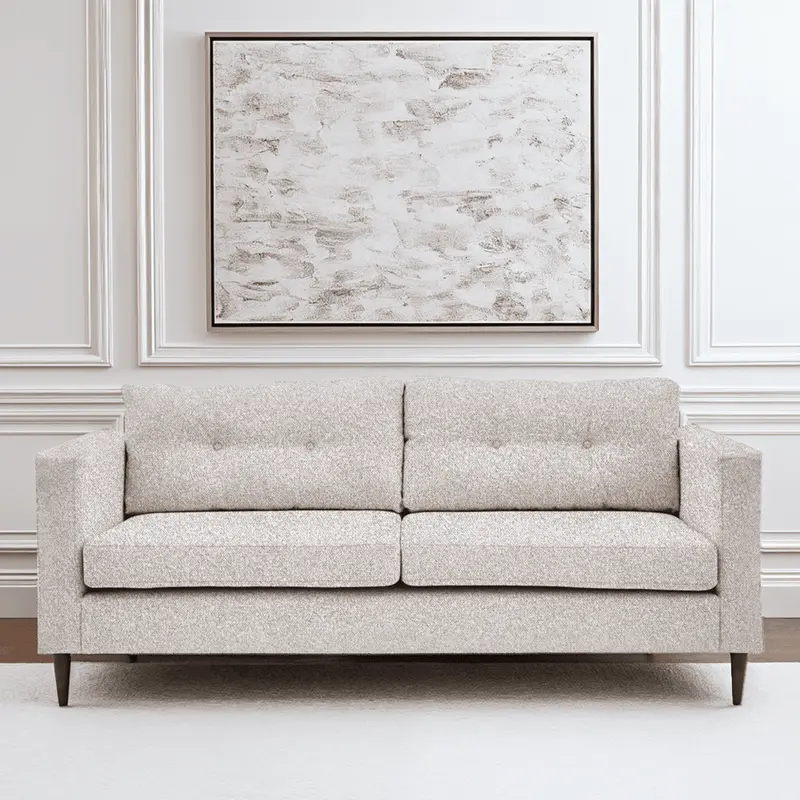 Tilly Grey Textured 3 Seater Buttoned Back Sofa