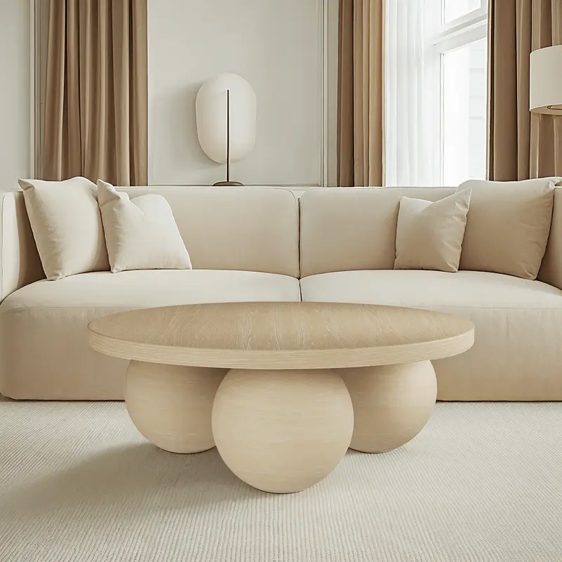 Westminster Matte Beige Round Coffee Table