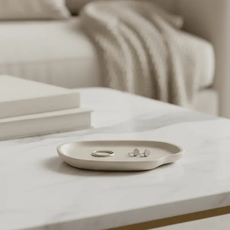 Zauna Cream Abstract Trinket Tray