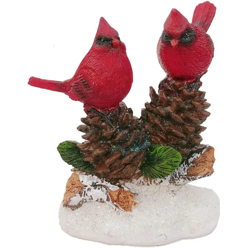 5.3" Cardinal Pine Cone Decorative Accent