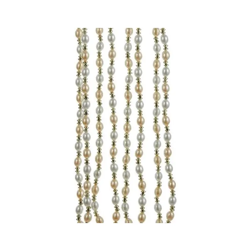 9' Ivory and Gold Beaded Garland