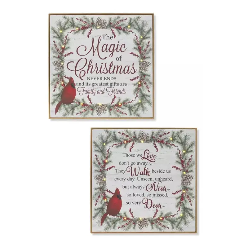 Battery-Operated Lighted Cardinal Wall Dcor