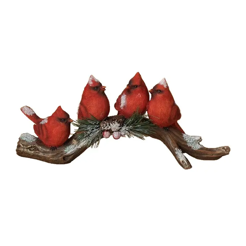 Cardinal Branch Decorative Accent