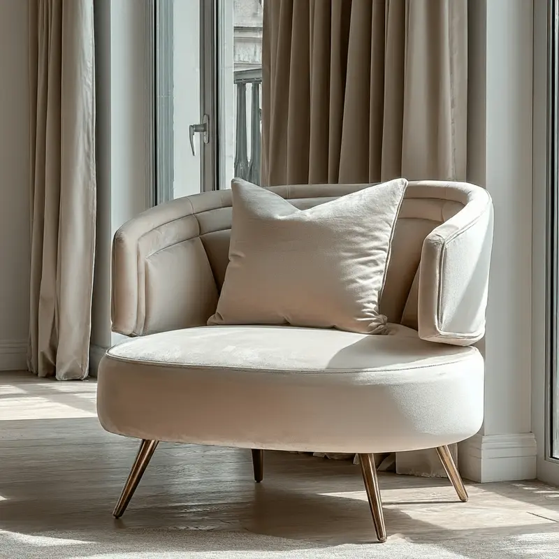 Ciara Taupe Velvet Accent Chair