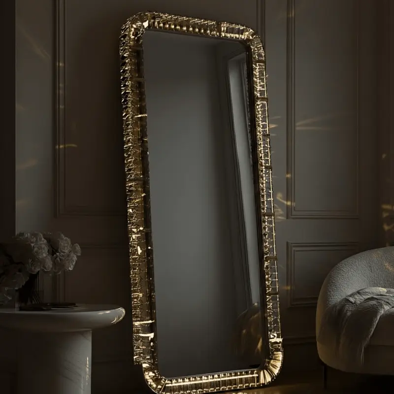 Corvella Bronze LED Floor Standing Mirror