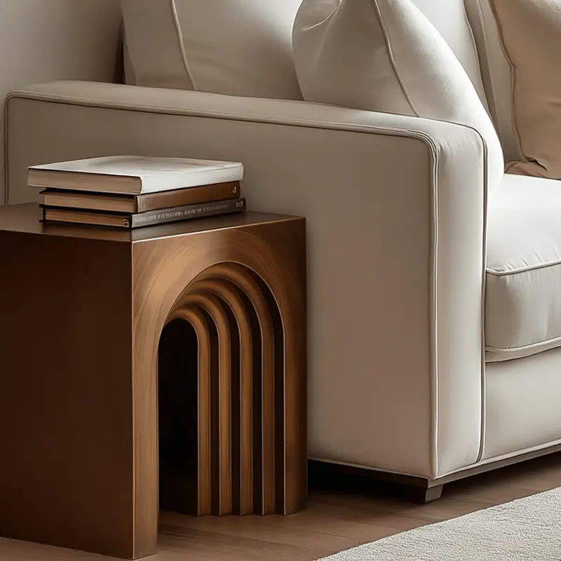 Effie Brushed Gold Arched Statement Side Table