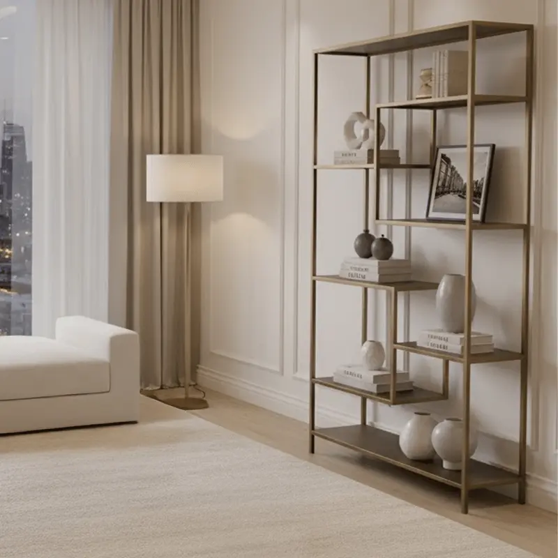 Efilia Antique Gold Shelving Unit