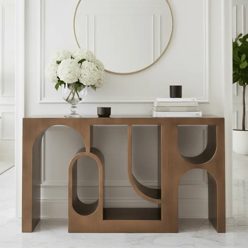 Jessy Gold Brushed Statement Console Table
