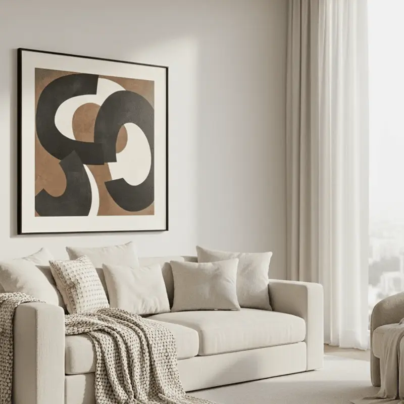Joselia Abstract Brown, Black & Cream Wall Art - II