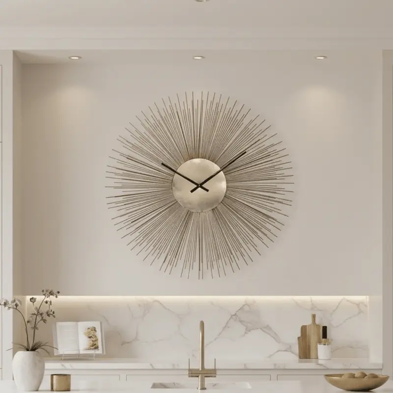 Mara Large Sunburst Gold Wall Clock