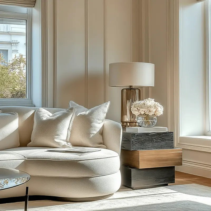 Marille Black & Bronze Stacked Side Table