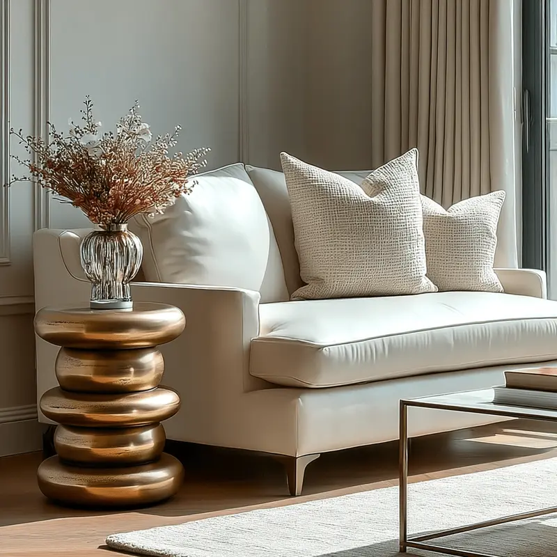 Noralle Brushed Gold Side Table