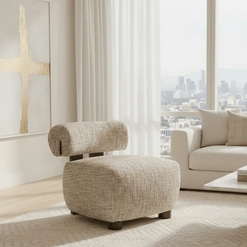 Sadia Neutral Textured Two Toned Accent Chair