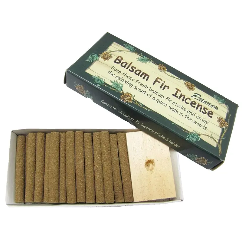 Set of 24 Balsam Fir Incense Sticks & Holder