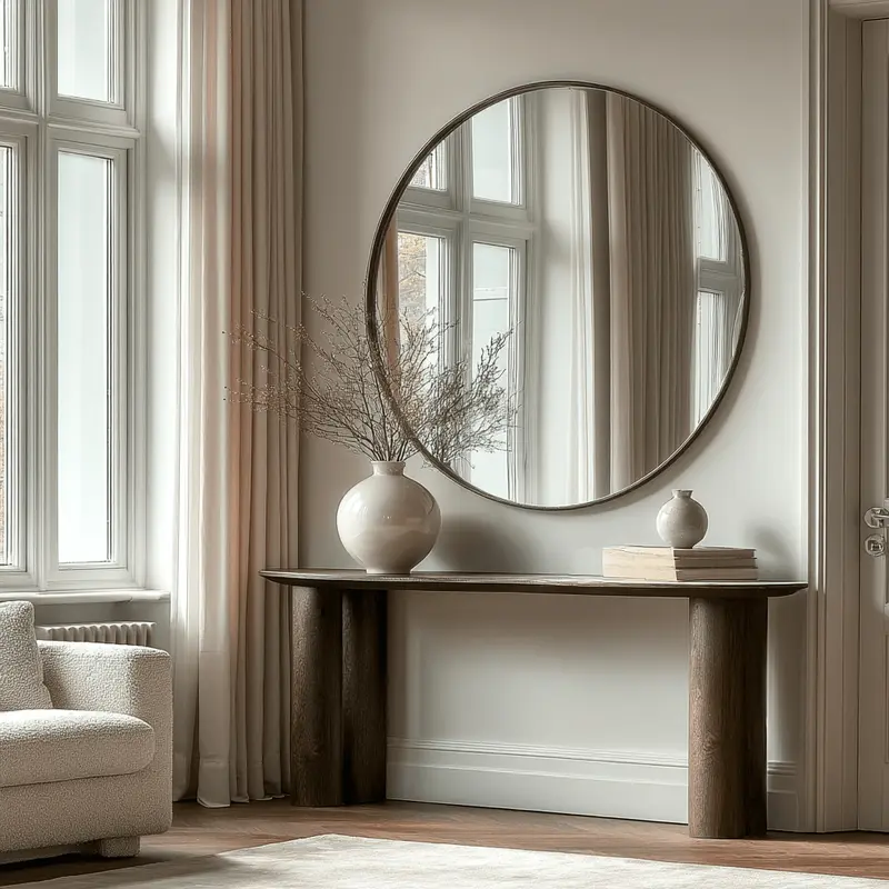 Verity Dark Brown Pebble Shaped Desk with Travertine Top