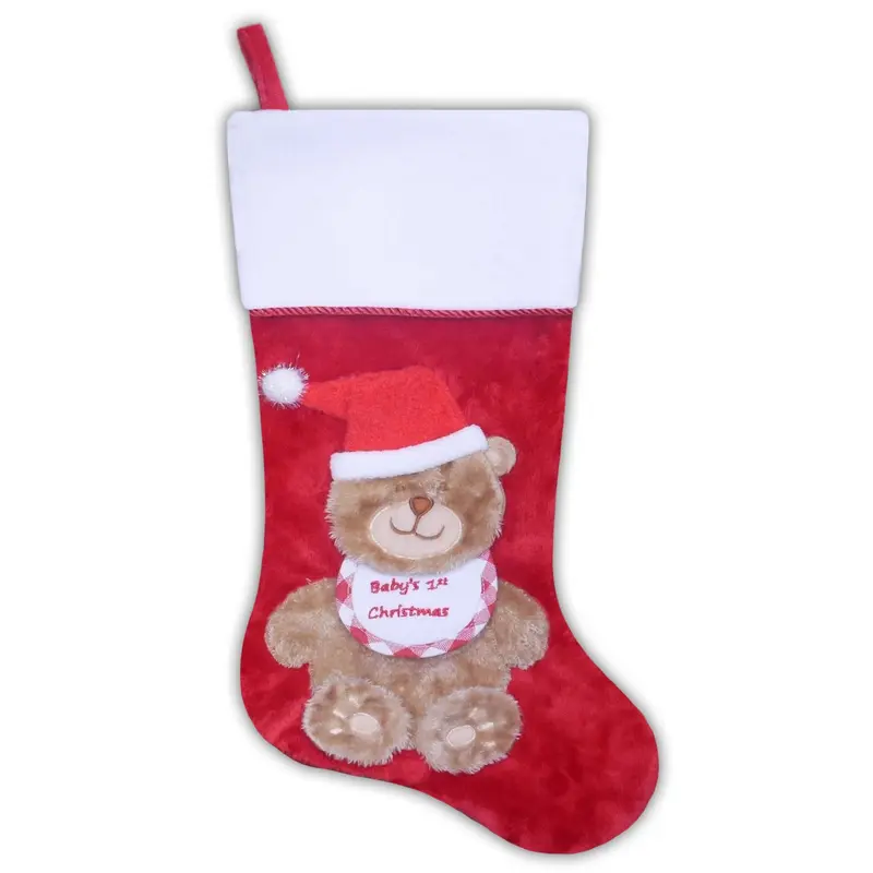 20.5" Brown Bear Baby's First Christmas Stocking