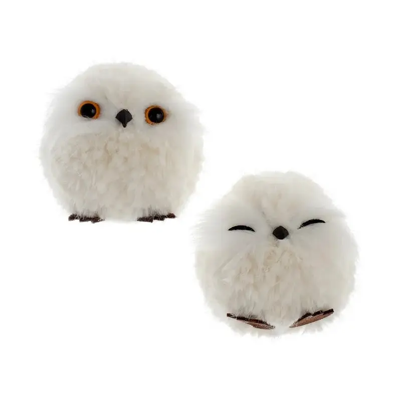 3.15" Fluffy White Owl Ornament