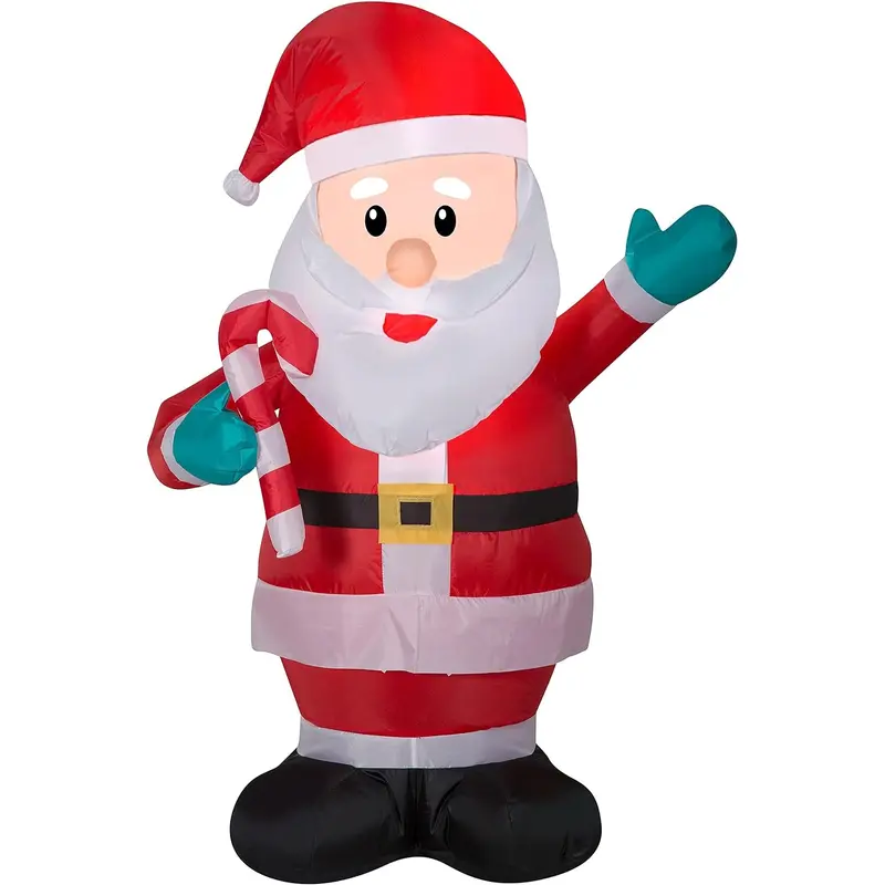 3.5' Airblown Santa with Candy Cane Inflatable