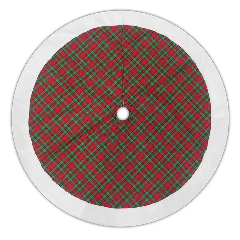 48" Red and Green Plaid Christmas Tree Skirt