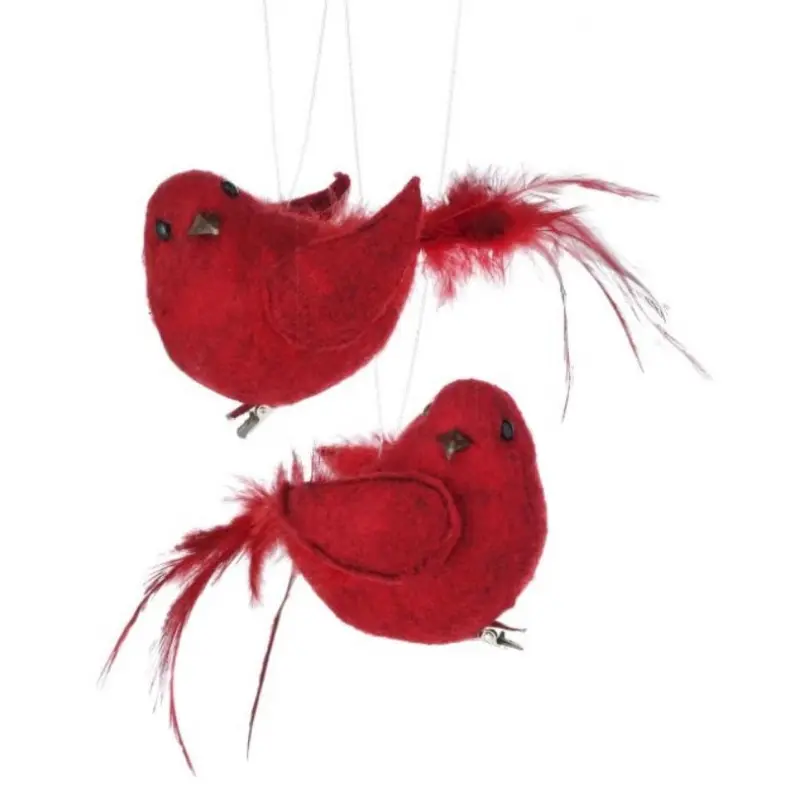 6.8" Feathered Cardinal Clip-On Ornament