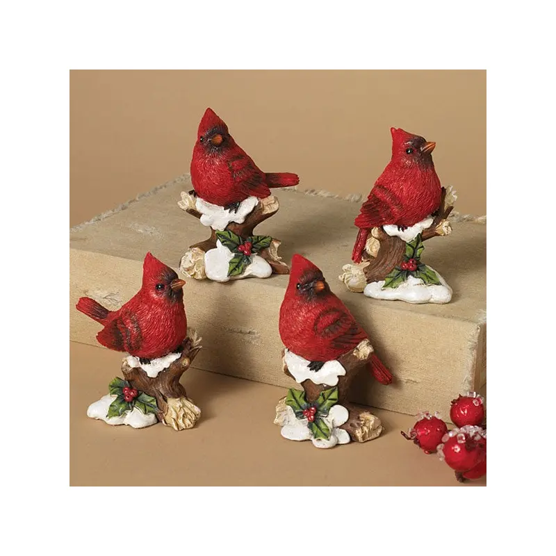 Cardinal on Snowy Branch Resin Decorative Accent