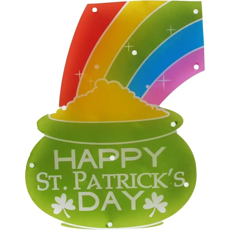 Happy St. Patrick's Day Shimmer Pot of Gold Light Decoration