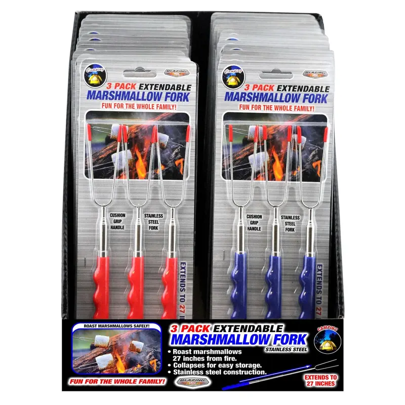 Open Flame Roasting Extendable Marshmallow Forks - 3 Pack