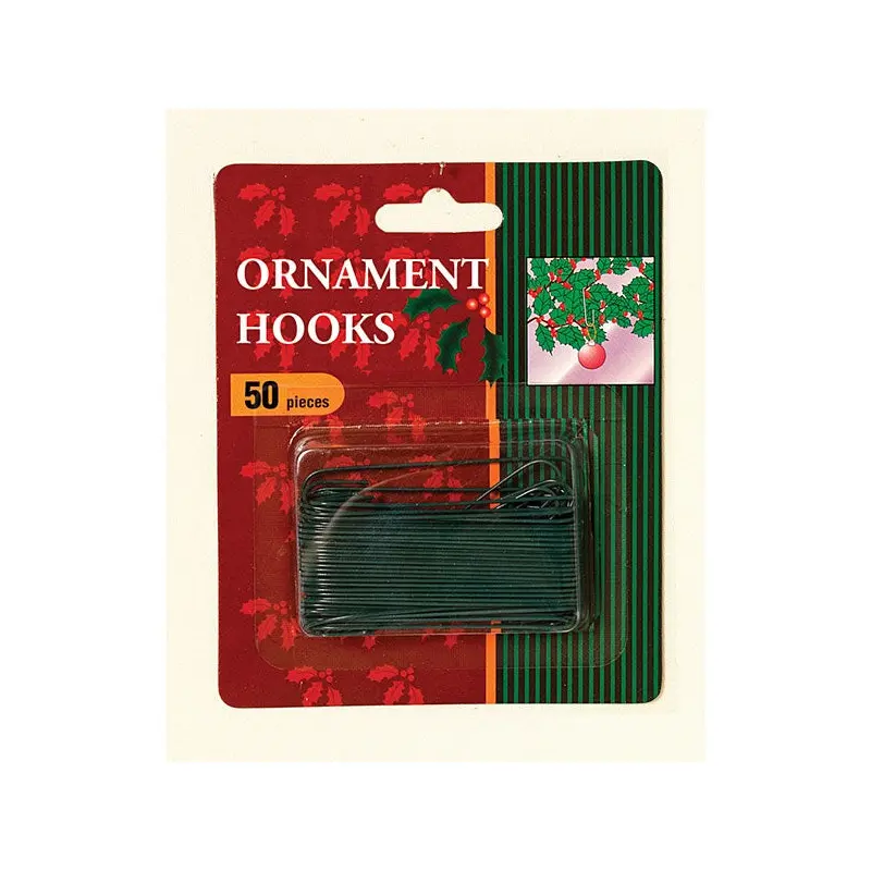 Pack of 50 Green Ornament Hooks