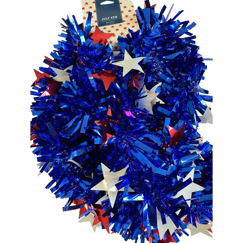 Patriotic Jumbo Holographic Tinsel Garland