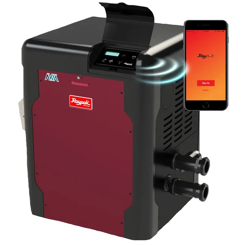 Raypak AVIA Digital Low NOx Natural Gas Pool and Spa 264K Heater | NiTek Heat Exchanger